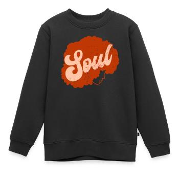 Musique Soul Afro - Sweat Premium enfant bio - noir - Devant - AI Model Kid Female (0cm)