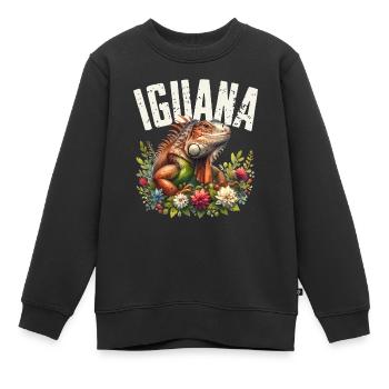 Leguan - Kinder Premium Organic Sweatshirt - Schwarz - Vorne - AI Model Kid Female (0cm)