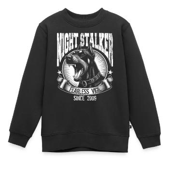 Night Stalker Dobermann Furchtloser Vigil Doglover - Kinder Premium Organic Sweatshirt - Schwarz - Vorne - AI Model Kid Female (0cm)