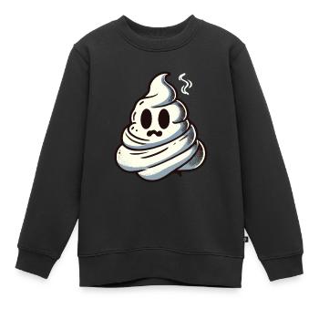 Drôle caca tas d’excréments fantôme humoristique - Sweat Premium enfant bio - noir - Devant - AI Model Kid Female (0cm)