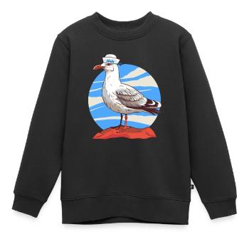 Marin marin Seagull - Sweat Premium enfant bio - noir - Devant - AI Model Kid Female (0cm)
