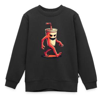 Unheimlicher Monster Trinkbecher Getränke - Kinder Premium Organic Sweatshirt - Schwarz - Vorne - AI Model Kid Female (0cm)