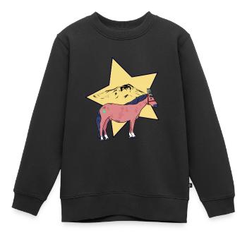 Cheval Chevaux Wild West Western Western Cheval - Sweat Premium enfant bio - noir - Devant - AI Model Kid Female (0cm)