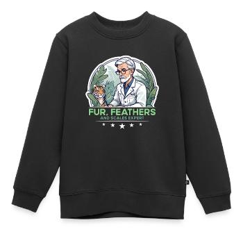 Zoologiste expert en plumes et écailles Zoologie - Sweat Premium enfant bio - noir - Devant - AI Model Kid Female (0cm)