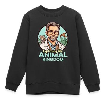Zoologiste à la découverte du règne animal Zoologie - Sweat Premium enfant bio - noir - Devant - AI Model Kid Female (0cm)