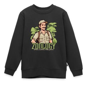 Zoologie Pattes Griffes Et Animalier Scientifique Zoologiste - Sweat Premium enfant bio - noir - Devant - AI Model Kid Female (0cm)