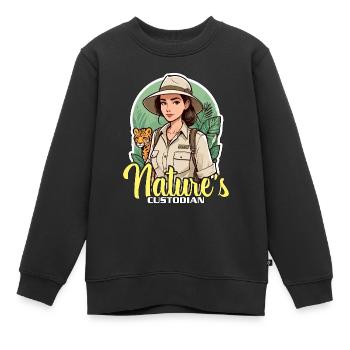 Zoologiste Gardien de la nature Zoologie Amoureux des animaux - Sweat Premium enfant bio - noir - Devant - AI Model Kid Female (0cm)