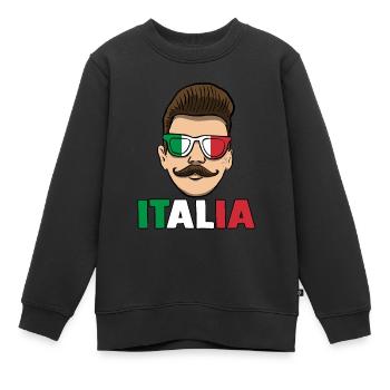Italie Italien Italien Italie - Sweat Premium enfant bio - noir - Devant - AI Model Kid Female (0cm)
