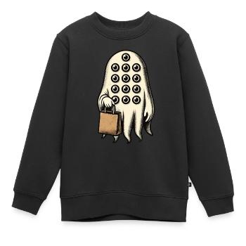 Gespenstische Party Lustiges Halloween Streetwear - Kinder Premium Organic Sweatshirt - Schwarz - Vorne - AI Model Kid Female (0cm)