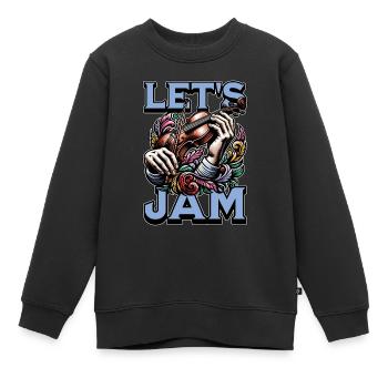 Fiddle Let's Jam String Instrument Fiddle Player - Kids Premium Organic Sweatshirt - black - Front - AI Model Kid Female (0cm)