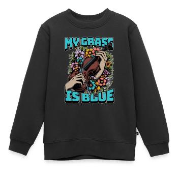 Fiddle My Grass Is Blue Music Lover Fiddle Player - Kids Premium Organic Sweatshirt - black - Front - AI Model Kid Female (0cm)