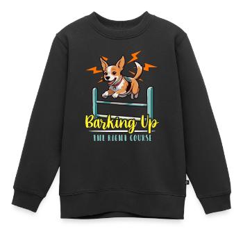 Entraînement à l’agilité canine Aboyer l’amoureux des animaux - Sweat Premium enfant bio - noir - Devant - AI Model Kid Female (0cm)