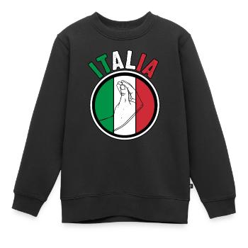Italie Italien Italien Italie - Sweat Premium enfant bio - noir - Devant - AI Model Kid Female (0cm)