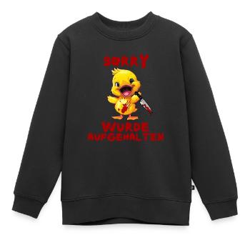 A été arrêté - Canard au couteau Halloween - Sweat Premium enfant bio - noir - Devant - AI Model Kid Female (0cm)