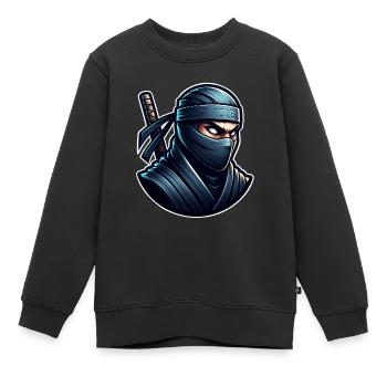 Ninja - Kinder Premium Organic Sweatshirt - Schwarz - Vorne - AI Model Kid Female (0cm)