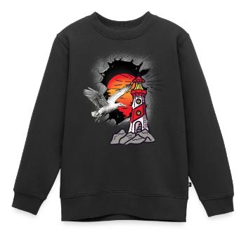 Lighthouse Lighthouses Seagull Seagulls - Kids Premium Organic Sweatshirt - black - Front - AI Model Kid Female (0cm)