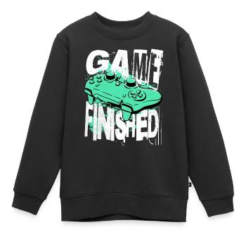 Spiel beendet Lustiges Videospiel - Kinder Premium Organic Sweatshirt - Schwarz - Vorne - AI Model Kid Female (0cm)
