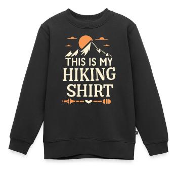 C’est mon t-shirt de randonnée Wanderlust Retro - Sweat Premium enfant bio - noir - Devant - AI Model Kid Female (0cm)