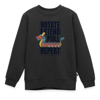 Drehen Verlängern Ziehen Wiederholen Paddler Drummer Team - Kinder Premium Organic Sweatshirt - Schwarz - Vorne - AI Model Kid Female (0cm)