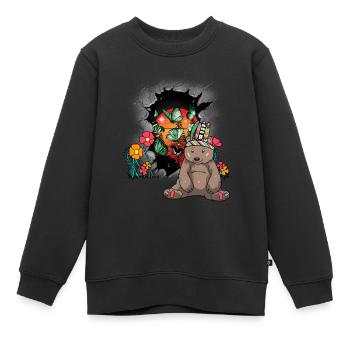 Bär Natur Naturliebhaber Schamane Bären Kinder - Kinder Premium Organic Sweatshirt - Schwarz - Vorne - AI Model Kid Female (0cm)