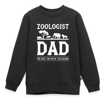 Zoologist Dad The Idol The Myth Animal Scientist - Kinder Premium Organic Sweatshirt - Schwarz - Vorne - AI Model Kid Female (0cm)