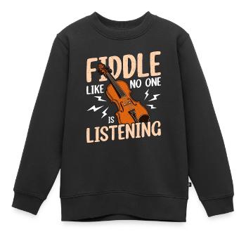 Fiddle Like No One's Listening String Instrument - Kids Premium Organic Sweatshirt - black - Front - AI Model Kid Female (0cm)