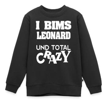 Prénom Leonard - Sweat Premium enfant bio - noir - Devant - AI Model Kid Female (0cm)