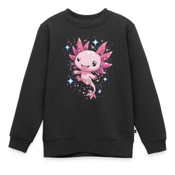aKawaii Axolotl avec des étoiles pour les enfants et les fans - Sweat Premium enfant bio - noir - Devant - AI Model Kid Female (0cm)