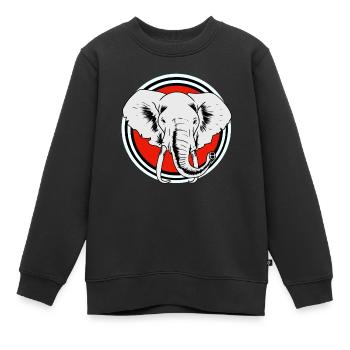 Elefanten Elefant - Kinder Premium Organic Sweatshirt - Schwarz - Vorne - AI Model Kid Female (0cm)