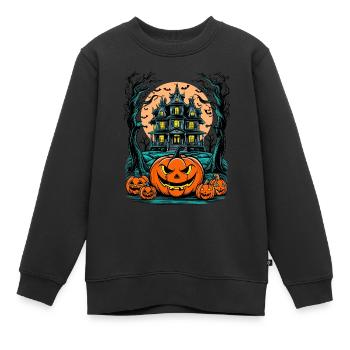 Maison hantée effrayante Villa hantée effrayante - Sweat Premium enfant bio - noir - Devant - AI Model Kid Female (0cm)
