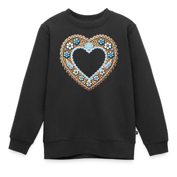 Lebkuchenherz Rahmen Tradition und Liebe vereint - Kinder Premium Organic Sweatshirt - Schwarz - Vorne - AI Model Kid Female (0cm)