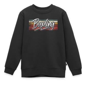 Bowling - Sweat Premium enfant bio - noir - Devant - AI Model Kid Female (0cm)