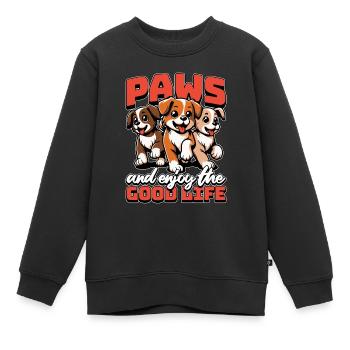 Refuge pour animaux Paws Et Profitez du bon propriétaire de chien - Sweat Premium enfant bio - noir - Devant - AI Model Kid Female (0cm)
