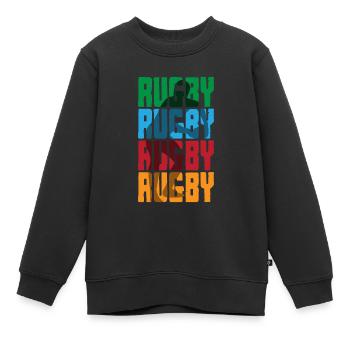 Rugby Rugby Rugby Rugby Rugby à Bunt - Sweat Premium enfant bio - noir - Devant - AI Model Kid Female (0cm)