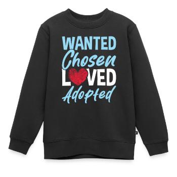 Désiré, choisi, aimé, adopté - Sweat Premium enfant bio - noir - Devant - AI Model Kid Female (0cm)