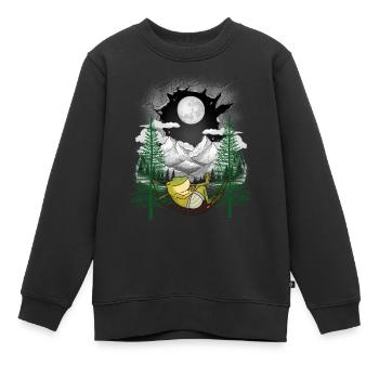 grenouille grenouilles hamac chill sortir nature - Sweat Premium enfant bio - noir - Devant - AI Model Kid Female (0cm)