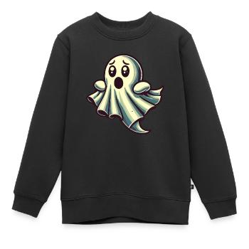 Erschrockenes Gespenst Lustiges Geister Design - Kinder Premium Organic Sweatshirt - Schwarz - Vorne - AI Model Kid Female (0cm)