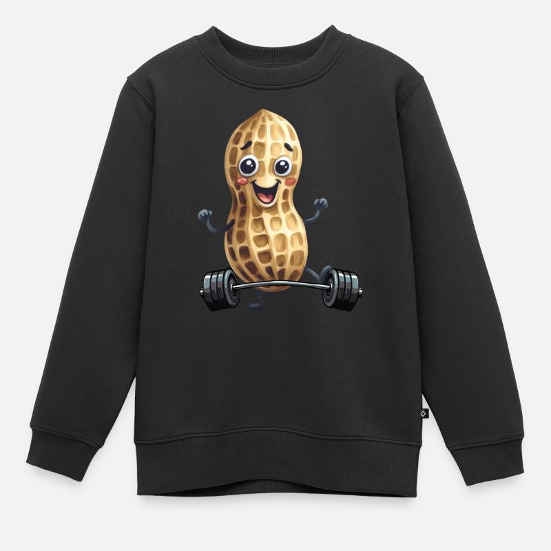 Peanut Bodybuilder Poids Musculation Musculation Haltères Poids - Sweat Premium enfant bio - noir
