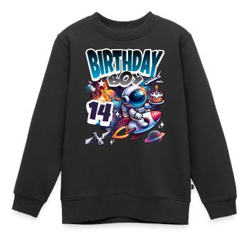 Astronaute 14e anniversaire Espace - Sweat Premium enfant bio - noir - Devant - AI Model Kid Female (0cm)