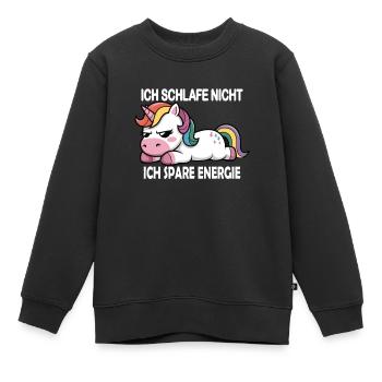 Ich schlafe nicht , ich spare Energie - Kinder Premium Organic Sweatshirt - Schwarz - Vorne - AI Model Kid Female (0cm)