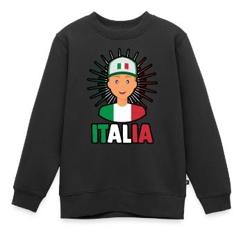 Italie Italien Italien Italie - Sweat Premium enfant bio - noir - Devant - AI Model Kid Female (0cm)