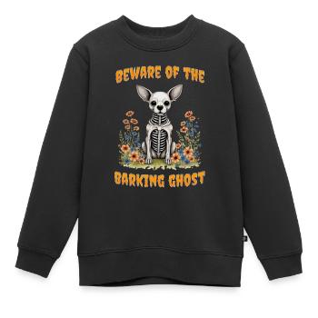 Vorsicht vor dem bellenden Geist - Kinder Premium Organic Sweatshirt - Schwarz - Vorne - AI Model Kid Female (0cm)