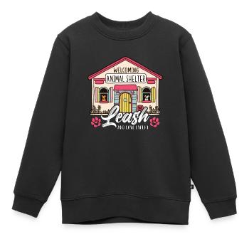 Refuge pour animaux Laisse Et Amour Expert Chien Propriétaire - Sweat Premium enfant bio - noir - Devant - AI Model Kid Female (0cm)