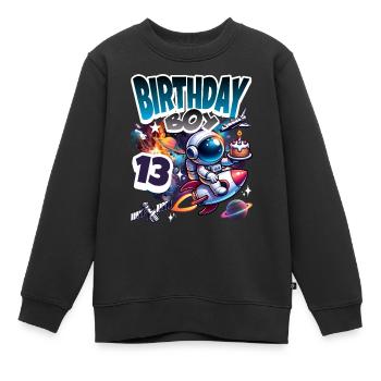 13e anniversaire de l’astronaute Espace - Sweat Premium enfant bio - noir - Devant - AI Model Kid Female (0cm)