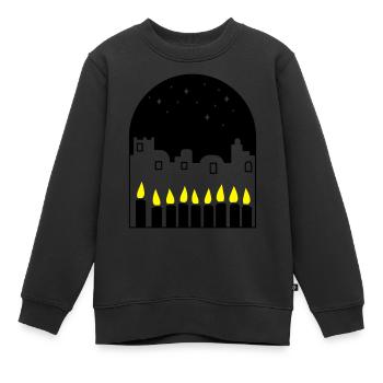 Kerzen in der Nacht - Kinder Premium Organic Sweatshirt - Schwarz - Vorne - AI Model Kid Female (0cm)
