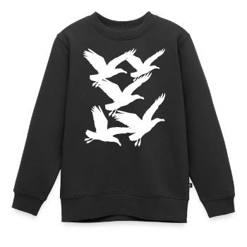 Seagull Seagulls Maritime - Kids Premium Organic Sweatshirt - black - Front - AI Model Kid Female (0cm)