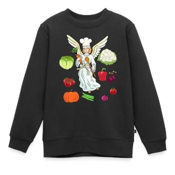 Engel himmlisch kochen Gemüse Kochkunst Köche - Kinder Premium Organic Sweatshirt - Schwarz - Vorne - AI Model Kid Female (0cm)