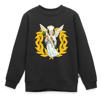 Kochkunst Christmas Engel Weihnachten Gemüse Küche - Kinder Premium Organic Sweatshirt - Schwarz - Vorne - AI Model Kid Female (0cm)
