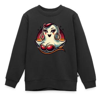 Drôle Glamour Goule Flashy Halloween - Sweat Premium enfant bio - noir - Devant - AI Model Kid Female (0cm)