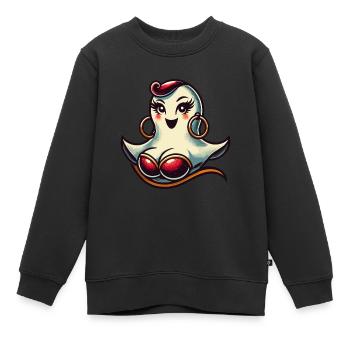 Drôle Glamour Goule Flashy Halloween - Sweat Premium enfant bio - noir - Devant - AI Model Kid Female (0cm)